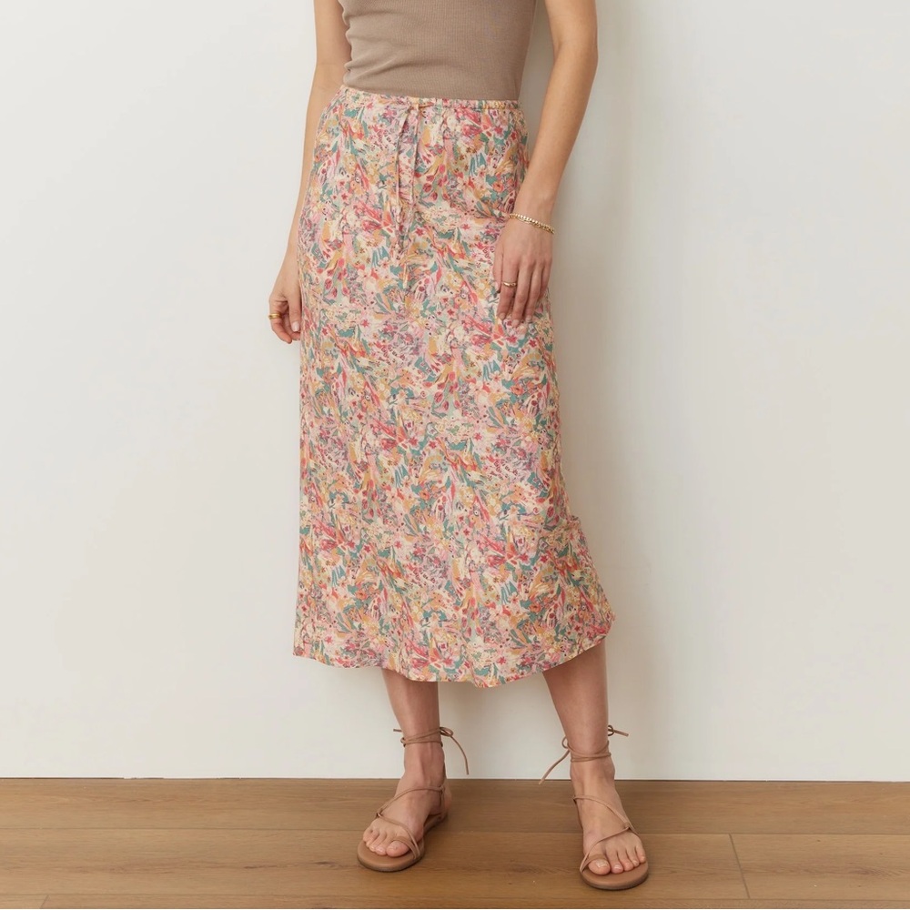 Marine Layer Floral Midi Skirt